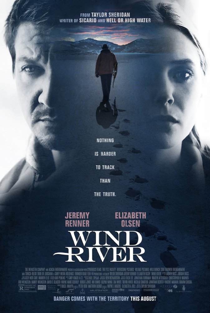 Плакаты «Ветреной реки» с Джереми Реннером и Элизабет Олсен