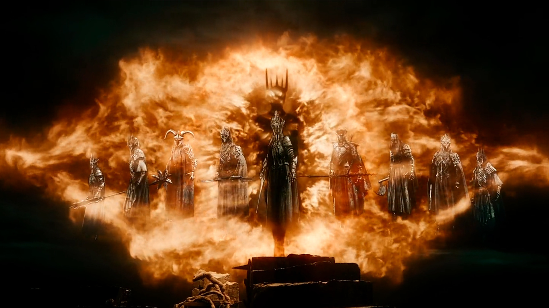Девять королей. Хоббит битва пяти воинств Саурон. Назгулы Мордор Саурон. Саурон в Хоббите. Битва Саурона и Галадриэль.