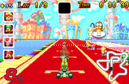 Скриншот из игры «Mario Kart: Super Circuit»