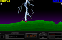 Скриншот из игры «Pocket Tanks»