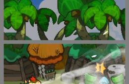 Скриншот из игры «Mario & Luigi: Bowser's Inside Story»